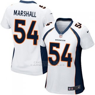 Camiseta Denver Broncos Marshall Blanco Nike Game NFL Mujer