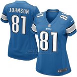 Camiseta Detroit Lions Johnson Azul Nike Game NFL Mujer