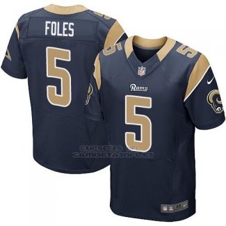 Camiseta Los Angeles Rams Foles Profundo Azul Nike Elite NFL Hombre