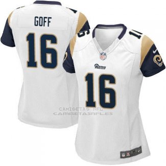 Camiseta Los Angeles Rams Goff Blanco Nike Game NFL Mujer