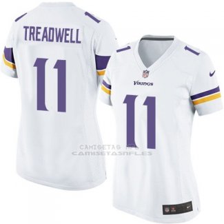 Camiseta Minnesota Vikings Treadwell Blanco Nike Game NFL Mujer