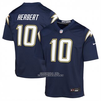 Camiseta NFL Game Nino Los Angeles Chargers Justin Herbert Alterno Super Chargers Azul