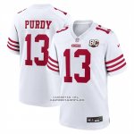 Camiseta NFL Game San Francisco 49ers Brock Purdy 80 Aniversario Blanco
