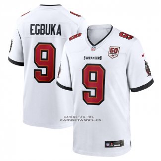 Camiseta NFL Game Tampa Bay Buccaneers Emeka Egbuka 50th Season Patch Blanco