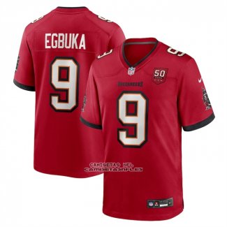 Camiseta NFL Game Tampa Bay Buccaneers Emeka Egbuka 50th Season Patch Rojo