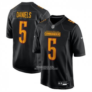 Camiseta NFL Game Washington Commanders Jayden Daniels Carbono Negro