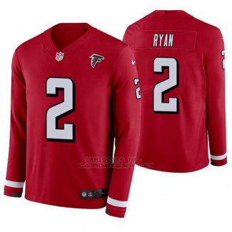 Camiseta NFL Hombre Atlanta Falcons Matt Ryan Rojo Therma Manga Larga