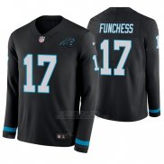 Camiseta NFL Hombre Carolina Panthers Devin Funchess Negro Therma Manga Larga