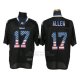 Camiseta NFL Hombre Elite Buffalo Bills 17 Josh Allen Negro Stitched USA Flag Fashion
