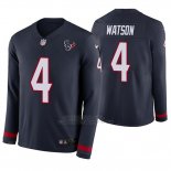 Camiseta NFL Hombre Houston Texans Deshaun Watson Azul Therma Manga Larga