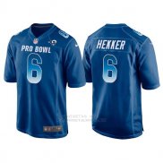 Camiseta NFL Hombre Los Angeles Rams 6 Johnny Hekker Azul NFC 2018 Pro Bowl