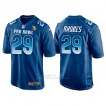 Camiseta NFL Hombre Minnesota Vikings 29 Xavier Rhodes Azul NFC 2018 Pro Bowl