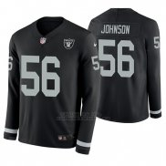 Camiseta NFL Hombre Oakland Raiders Derrick Johnson Negro Therma Manga Larga