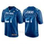 Camiseta NFL Hombre Philadelphia Eagles 27 Malcolm Jenkins Azul NFC 2018 Pro Bowl
