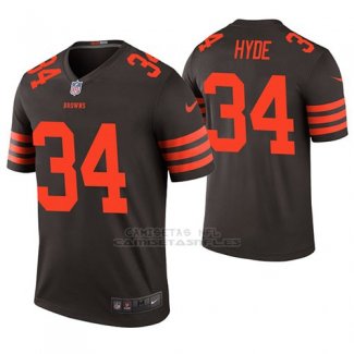 Camiseta NFL Legend Hombre Cleveland Browns Carlos Hyde Marron Color Rush