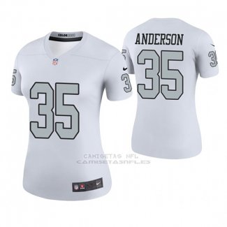 Camiseta NFL Legend Mujer Oakland Raiders C.j. Anderson Blanco Color Rush