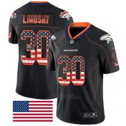 Camiseta NFL Limited Denver Broncos Lindsay Rush USA Flag Negro