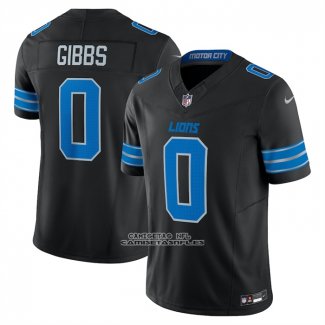 Camiseta NFL Limited Detroit Lions Jahmyr Gibbs Segunda Alterno Vapor F.U.S.E. Negro