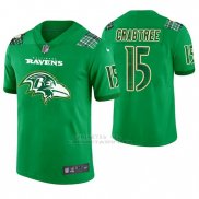 Camiseta NFL Limited Hombre Baltimore Ravens Michael Crabtree St. Patrick's Day Verde