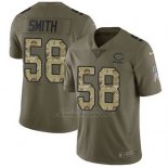 Camiseta NFL Limited Hombre Chicago Bears 58 Roquan Smith Verde 2017 Salute To Service