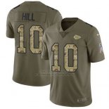 Camiseta NFL Limited Hombre Kansas City Chiefs 10 Tyreek Hill Limited Verde 2017 Salute To Service