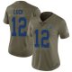 Camiseta NFL Limited Mujer Indianapolis Colts 12 Andrew Luck Verde Stitched 2017 Salute To Service