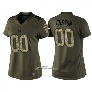 Camiseta NFL Limited Mujer New York Giants Personalizada Salute To Service Verde