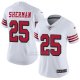 Camiseta NFL Limited Mujer San Francisco 49ers 25 Richard Sherman Blanco Rush Stitched Vapor Untouchable