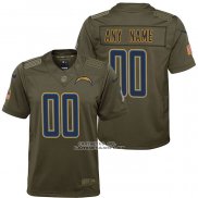 Camiseta NFL Limited Nino Los Angeles Chargers Personalizada Salute To Service Verde