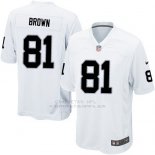 Camiseta Oakland Raiders Brown Blanco Nike Game NFL Nino