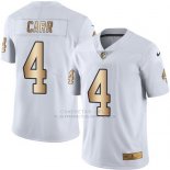 Camiseta Oakland Raiders Carr Blanco Nike Gold Legend NFL Hombre