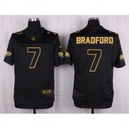 Camiseta Philadelphia Eagles Bradford Negro Nike Elite Pro Line Gold NFL Hombre