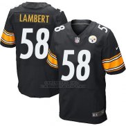 Camiseta Pittsburgh Steelers Lambert Negro Nike Elite NFL Hombre