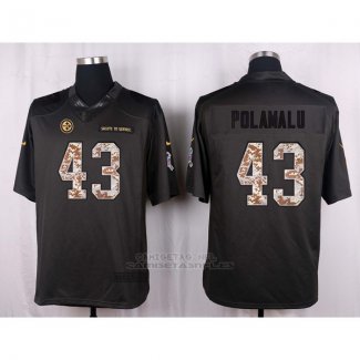 Camiseta Pittsburgh Steelers Polamalu Apagado Gris Nike Anthracite Salute To Service NFL Hombre