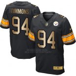 Camiseta Pittsburgh Steelers Timmons Negro Nike Gold Elite NFL Hombre