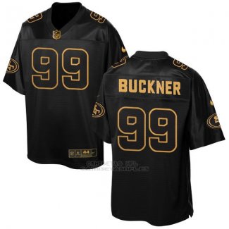 Camiseta San Francisco 49ers Buckner 2016 Negro Nike Elite Pro Line Gold NFL Hombre