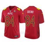 Camiseta AFC Brown Rojo 2017 Pro Bowl NFL Hombre