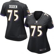 Camiseta Baltimore Ravens Ogden Negro Nike Game NFL Mujer