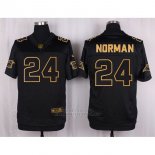 Camiseta Carolina Panthers Norman Negro Nike Elite Pro Line Gold NFL Hombre