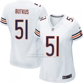 Camiseta Chicago Bears Butkus Blanco Nike Game NFL Mujer