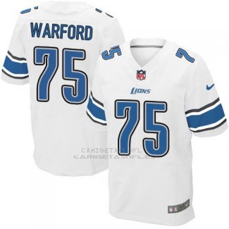 Camiseta Detroit Lions Warford Blanco Nike Elite NFL Hombre