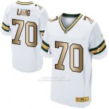 Camiseta Green Bay Packers Lang Blanco Nike Gold Elite NFL Hombre