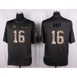 Camiseta Los Angeles Rams Goff Apagado Gris Nike Anthracite Salute To Service NFL Hombre