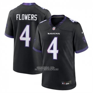 Camiseta NFL Game Baltimore Ravens Zay Flowers Alterno Negro