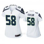 Camiseta NFL Game Mujer Seattle Seahawks 58 Darrell Taylor Blanco