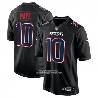 Camiseta NFL Game New England Patriots Drake Maye Negro