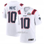 Camiseta NFL Game New England Patriots Drake Maye Super Bowl LX Patch Blanco Camiseta NFL Game New England Patriots Drake Maye Super Bowl LX Patch Blanco