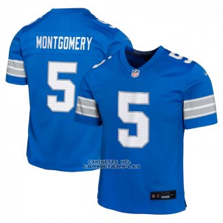 Camiseta NFL Game Nino Detroit Lions David Montgomery Azul