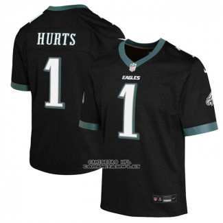 Camiseta NFL Game Nino Philadelphia Eagles Jalen Hurts Negro