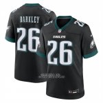 Camiseta NFL Game Philadelphia Eagles Saquon Barkley Alterno Negro1